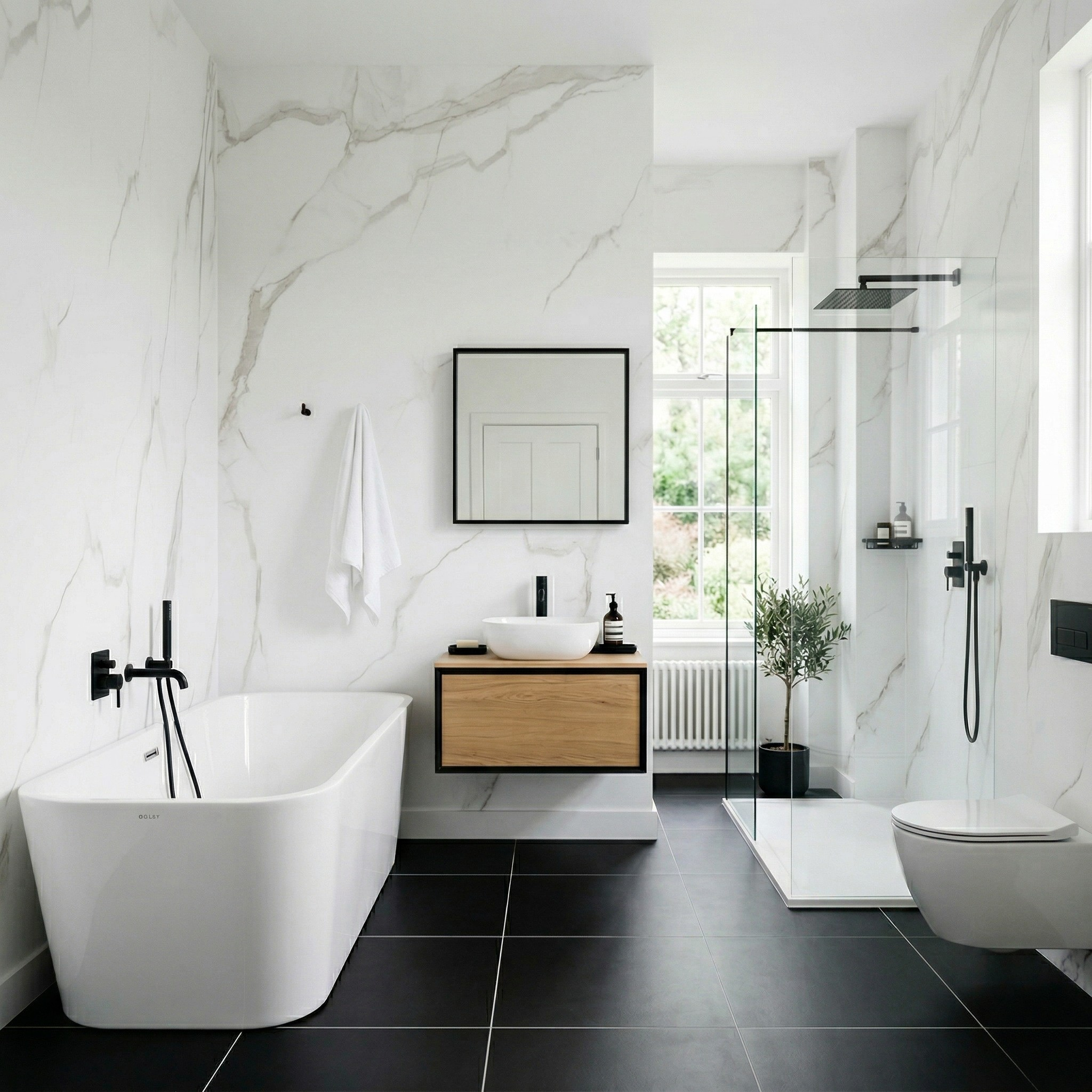 PVC Shower Wall Panels – 10mm x 1000mm x 2400mm Multiple Colours & Finishes