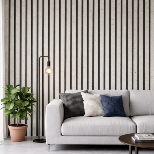 Premium Concrete Grey Acoustic Wall Panels – 2400 x 320mm