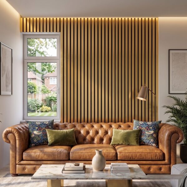 Premium Gold Acoustic Wall Panels – 2400 x 300mm