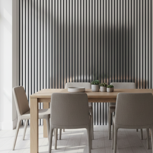 Shiny Chrome Acoustic Wall Panels – 2400 x 600mm