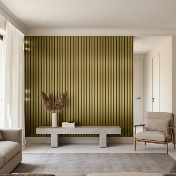 Shiny Gold Acoustic Wall Panels – 2400 x 600mm